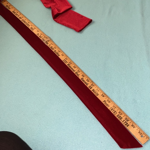 FOREVER 21 velvet red crop top faux wrap style V neck long belt ties NEW size M - Picture 12 of 12